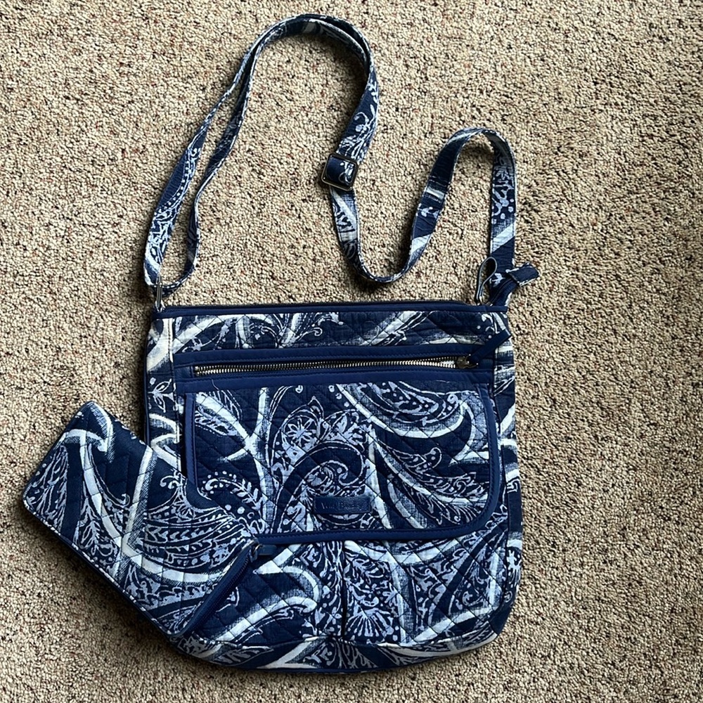 Vera Bradley mailbag style crossbody bag and matching wallet